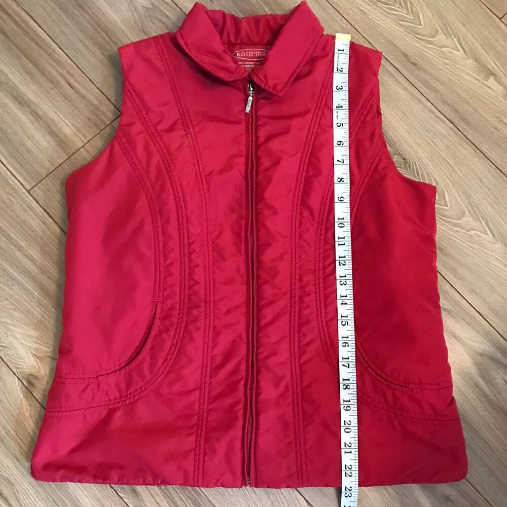 Northern Reflections Red Quilted Vest Women's Size S Zip Front Lightweight